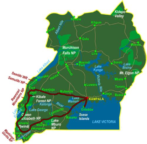 Map Western Uganda (10 days)